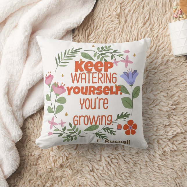 Coussin Garder l'arrosage Citation Motivationnelle (Couverture)