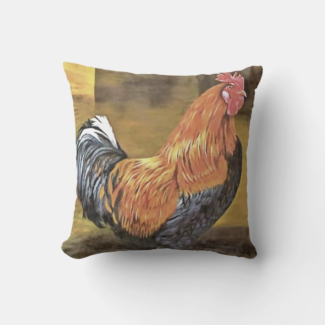 Coussin Garder les poulets de l'agriculture de l'art coq (Recto)