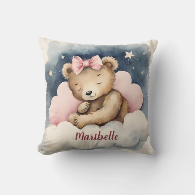 Coussin Garderie personnalisée pour bébés céleste (Recto)
