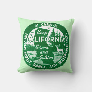 Coussin Gardez la Californie verte et dorée
