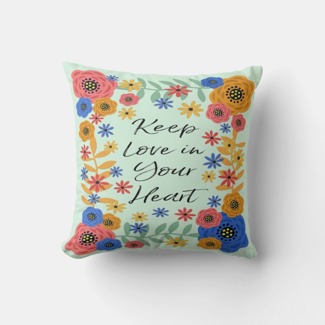 Coussin Gardez l'amour dans votre coeur (Recto)