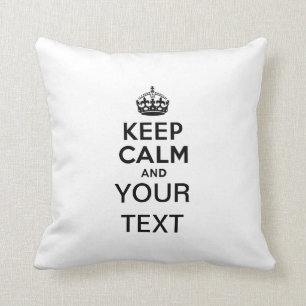 Coussin Gardez le calme avec votre texte