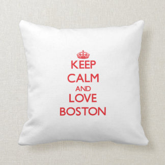 Coussin Gardez le calme et aimez Boston
