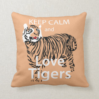 Coussin Gardez le calme et aimez le carreau de tigres