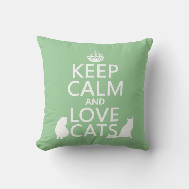 Coussin Gardez le calme et aimez les chats (Recto)