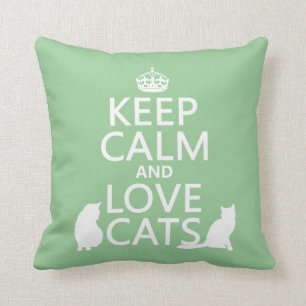 Coussin Gardez le calme et aimez les chats