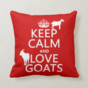 Coussin Gardez le calme et aimez les chèvres