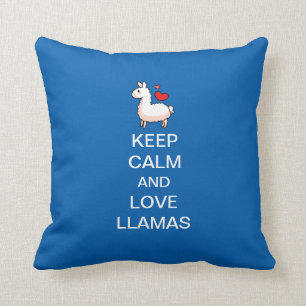 Coussin Gardez le calme et aimez les lamas