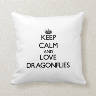 Coussin Gardez le calme et aimez les libellules