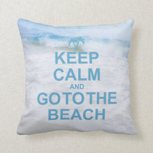 Coussin Gardez le calme et allez à la plage