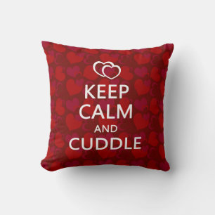 Coussin Gardez le calme et caressez