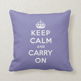 Coussin gardez le calme et continuez - pourpre et blanc