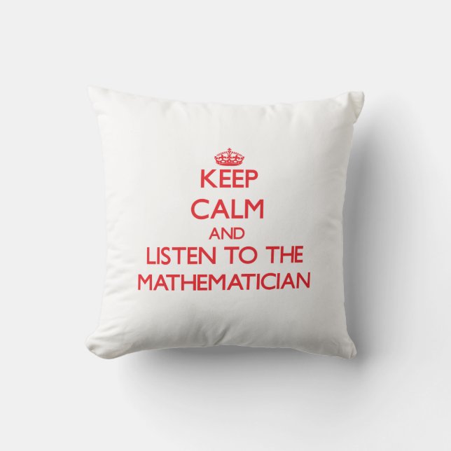 Coussin Gardez le calme et écoutez le mathématicien (Recto)