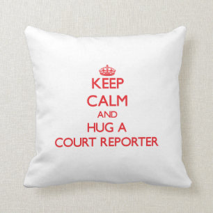 Coussin Gardez le calme et étreignez un sténographe