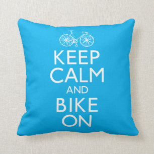 Coussin Gardez le calme et faites du vélo dessus