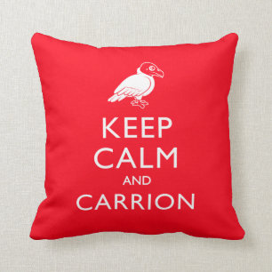 Coussin Gardez le calme et la charogne