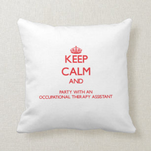Coussin Gardez le calme et la partie avec une ergothérapi