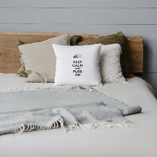 Coussin Gardez le calme et la purée sur l'esquisse Sleepin