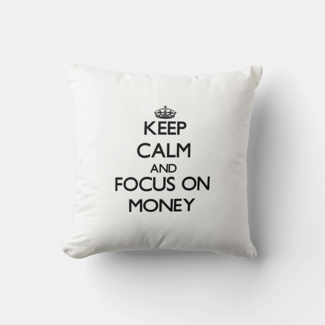 Coussin Gardez le calme et le foyer sur l'argent (Recto)