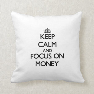 Coussin Gardez le calme et le foyer sur l'argent