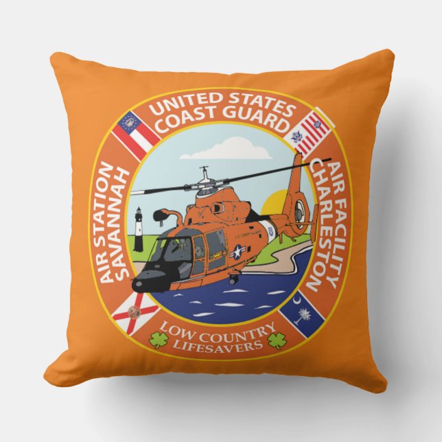 Coussin Gare aérienne de la Garde côtière Savannah (Recto)