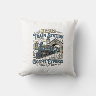Coussin Gare de train Jésus Gospel Express Gare de train J