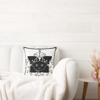 Coussin Gargouille noir et sarcelle double face