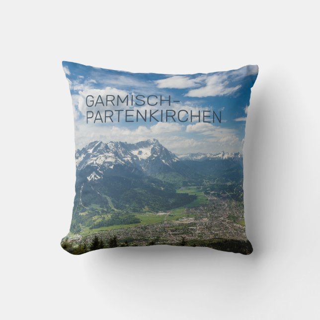 Coussin Garmisch-Partenkirchen Bavaria Alpes Panorama Cade (Recto)