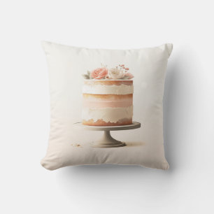 Coussin Gâteau Floral Pêche Blanchâtre Cuisine Boulangerie