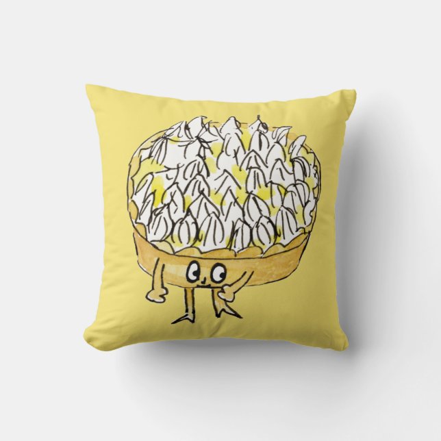 Coussin Gâteau Meringué au Citron Drôle Art de Dessin Anim (Recto)