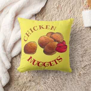 Coussin Gâteaux de poulet avec Ketchup Junk Food Foody