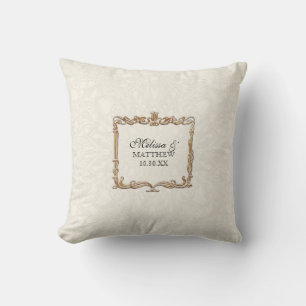 Coussin Gatsby Art Déco Nouveau dentelle Faux Gold Tulip