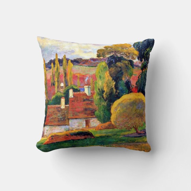 Coussin Gauguin : Ferme en Bretagne, peinture d'art (Recto)