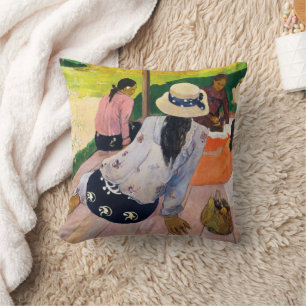 Coussin Gauguin La Sieste Affiche d'art tahitienne vintage