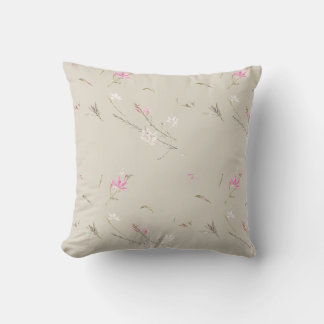Coussin Gaura Aquarelle Florale Ivoire Douce