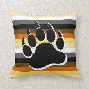 Coussin Gay Bear griffe B&W 3D, effet Bear Pride Colonnes