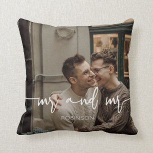 Coussin Gay Couple M. et M. nouvellement mariés photo per