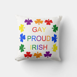 Coussin Gay Fier Irlandais LGBT Rainbow Shamrocks