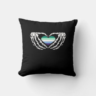 Coussin Gay Male Pride Squelette Halloween Mlm Goth Heart 