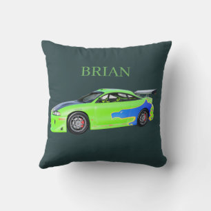 Coussin Geai routier émeraude de l'horizon verdoyant