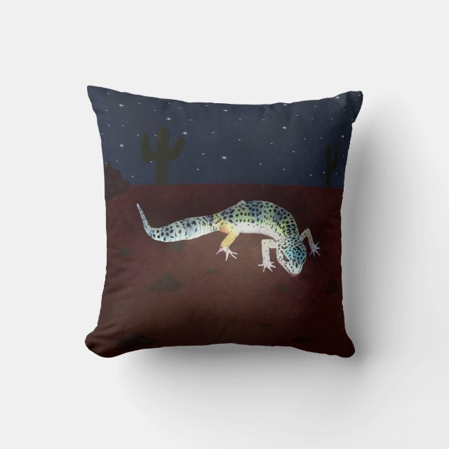 Coussin Gecko de couleur arc-en-ciel (Recto)