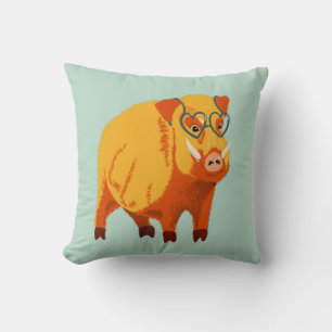 Coussin Geek Cochon Funny Boar animal sauvage