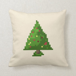 Coussin Geek Pixel Arbre de Noël 8 bits