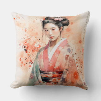 Coussin Geisha birds kawaii japanese Thaillows