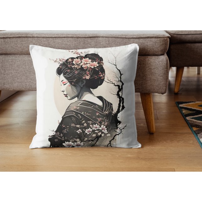 Coussin Geisha japonaise gracieuse -  (Créateur téléchargé)