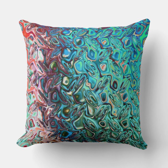 Coussin Gel bleu liquide Abstrait (Recto)