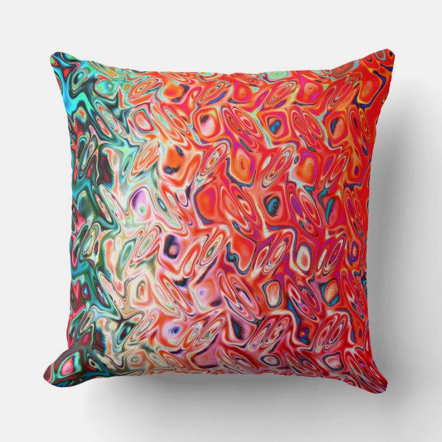 Coussin Gel rouge liquide Abstrait (Recto)