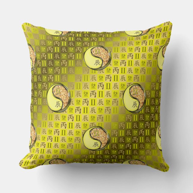 Coussin Gémeaux & Dragon de Feu (Recto)