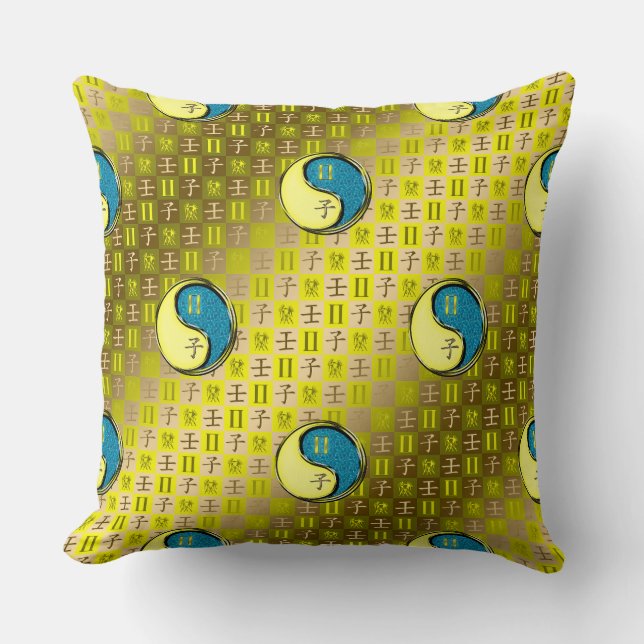 Coussin Gémeaux & Rat d'eau (Recto)