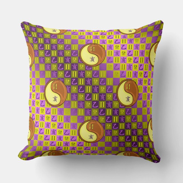 Coussin Gémeaux & Sanglier de Bois (Recto)